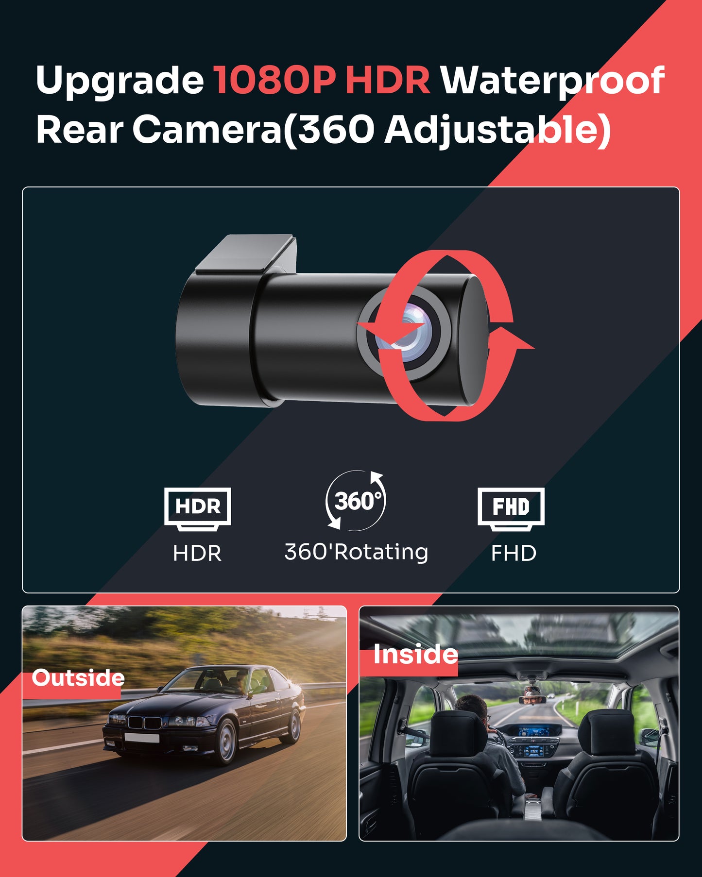 NEXIO M550MAX 4K Triple Channel Dash Cam | Front 4K + Interior 1080P + Rear 1080P | Wi-Fi 6 | GPS | IR Night Vision | 64GB Included