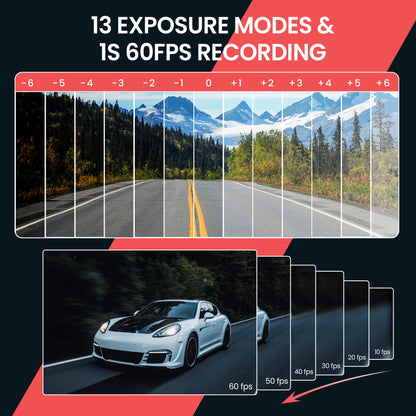 NEXIO N5Pro 2CH Dash Cam 4K with Super Night Vision 24H Parking Mode, Loop Recording Easy to Install, Black