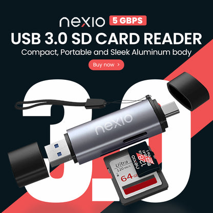 High Speed 2 in 1 Memory Card Reader, TYPE C/USB